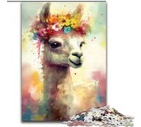 Puzzles pour Adultes 1000 pièces Puzzle bébé alpaga coloré en Carton, pour Les Anniversaires, Les Vacances et la décoration intérieure 1000 pièces(26x38cm)