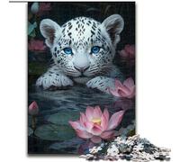 Puzzles pour Adultes 1000 pièces, Puzzle bébé léopard des neiges, Jeu d'activités familiales pour Adolescents, décoration d'intérieur DIY, Cadeau Casse-tête (Taille 50x75cm)