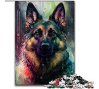 Puzzles pour Adultes 1000 pièces Puzzle Berger Allemand en Bois, activité éducative pour Les compétences cognitives Amélioration des compétences cognitives 1000 pièces(50x75cm)