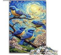 Puzzles pour Adultes, 1000 pièces, Puzzle Bluebird on The Tree, pour s'amuser en Famille, Parfait pour Les Vacances, soirées de Jeux interactives 50x75cm