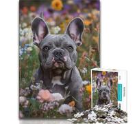Puzzles pour Adultes 1000 pièces Puzzle Bouledogue français, Staycation Kill Time, Renforcez l'amour Entre Les Couples pour Les 14 Ans et Plus 38x26cm