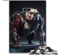 Puzzles pour Adultes 1000 pièces Puzzle Bulldog en Bois, pour Les Anniversaires, Noël, Halloween, Thanksgiving, Pâques 1000 pièces(50x75cm)