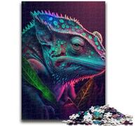 Puzzles pour Adultes 1000 pièces Puzzle Caméléon Néon Soulagement du Stress Défi Difficile Améliorer l'amour Entre Les Couples 26x38cm