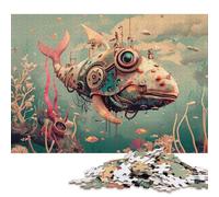 Puzzles pour Adultes : 1000 pièces, Puzzle carré de Baleine robotique Vintage, Puzzle en Bois, Casse-tête pour Adultes, 1000 pièces (75 x 50 cm)