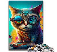 Puzzles pour Adultes 1000 pièces Puzzle Chat Animal Mignon Jeu éducatif Familial Offrez des Cadeaux pour Toute la Famille à partir de 14 Ans 50x75cm