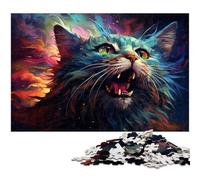 Puzzles pour Adultes 1000 pièces Puzzle Chat Maine Coon psychédélique coloré Jouets Décoration intérieure et Cadeaux Uniques Convient aux Adolescents de 14 Ans et Plus 1000 pièces (38 x 26 cm)