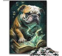 Puzzles pour Adultes 1000 pièces Puzzle Chien Bouledogue Fabriqué en Carton, Cadeau Parfait pour Les Anniversaires, Noël, Halloween, Thanksgiving, Pâques 1000 pièces(26x38cm)