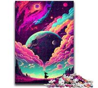 Puzzles pour Adultes 1000 pièces Puzzle coloré Cosmos Galaxy Soulagement du Stress Défi Difficile Améliorer l'amour Entre Les Couples 26x38cm