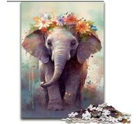 Puzzles pour Adultes, 1000 pièces, Puzzle coloré en Bois, bébés éléphants, Divertissement Relaxant, Cadeau de Noël idéal et décoration d'intérieur, 1000 pièces(50x75cm)