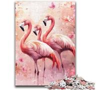 Puzzles pour Adultes 1000 pièces Puzzle Couple de Flamants Roses Soulagement du Stress Défi Difficile Améliorer l'amour Entre Les Couples 26x38cm