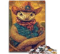 Puzzles pour Adultes 1000 pièces Puzzle Cowboy Serpent, pour Jeu éducatif Défi Jouet Améliorer la mémoire pour Les 14 Ans 50X75CM
