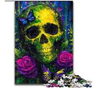 Puzzles pour Adultes 1000 pièces Puzzle crâne mystérieux pour Adolescents Jeux éducatifs familiaux Décoration de la Maison Cadeau (Taille 26x38cm)
