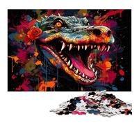 Puzzles pour Adultes 1000 pièces Puzzle Crocodile coloré Jouets Décoration intérieure et Cadeaux Uniques Convient aux Adolescents de 14 Ans et Plus 1000 pièces (75 x 50 cm)