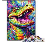 Puzzles pour Adultes 1000 pièces Puzzle Crocodiles colorés pour s'amuser en Famille Parfait pour Les Vacances, Les soirées de Jeux interactives (Taille : 26x38cm)