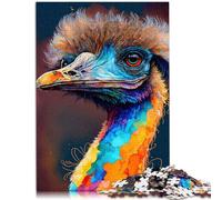 Puzzles pour Adultes 1000 pièces Puzzle d'activités familiales sur Le thème des autruches 26x38 cm avec Affiche et fiche de Questions-réponses Assorties