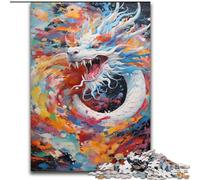 Puzzles pour Adultes 1000 pièces Puzzle d'art de Dragon coloré Cadeau DIY Amusant Convient pour la décoration de la Maison, du Salon ou du Bureau (Taille : 50x75cm)