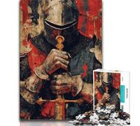 Puzzles pour Adultes 1000 pièces, Puzzle de Chevaliers médiévaux Difficile, défi d'intelligence cérébrale, Jouets addictifs pour la décoration de la Maison (Taille 75x50cm)