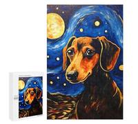 Puzzles pour Adultes 1000 Pièces Puzzle de Dachshund Starry Night pour Adultes Jeux de Relaxation UNE Œuvre d'Art Cadeau d'anniversaire, Cadeaux, 1000 pièces