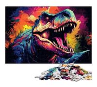 Puzzles pour Adultes 1000 pièces Puzzle de Dinosaures fantastiques colorés pour Adultes Puzzle en Bois Décoration de la Maison 1000 pièces (75 x 50 cm)