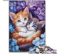 Puzzles pour Adultes 1000 pièces Puzzle Deux Chats se blottissant Ensemble, pour Jeu éducatif Défi Jouet Décoration intérieure Unique et Cadeaux 26x38cm