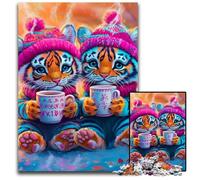 Puzzles pour Adultes 1000 pièces Puzzle Deux Tigres Jouets éducatifs et éducatifs, idéal comme Cadeau pour Toute la Famille à partir de 14 Ans 50x75cm