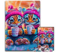 Puzzles pour Adultes 1000 pièces Puzzle Deux Tigres Puzzles en Carton Jouets éducatifs et éducatifs, idéal comme Cadeau pour Toute la Famille à partir de 14 Ans 26x38cm