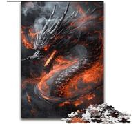 Puzzles pour Adultes 1000 pièces Puzzle Dragon Chinois Noir en Bois Casse-tête Stimulant pour Adolescents, soirée de Jeux en Famille Amusante Taille 50X75CM