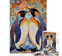 Puzzles pour Adultes 1000 pièces Puzzle Duo Pingouin Vibrant pour Adultes Jeu Manuel Défi Difficile (Taille 38x52cm)