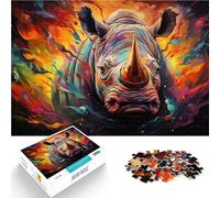 Puzzles pour Adultes 1000 pièces Puzzle éducatif d'apprentissage Rhino 26x38cm Anniversaire Unique et Cadeaux pour Adolescent 14+