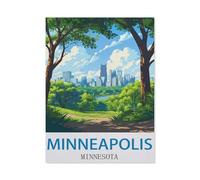Puzzles pour Adultes 1000 Pièces Puzzle en Bois，Minneapolis, Minnesota，Impossible Puzzle Brain Challenge ， Convient pour La Décoration De La Maison（75x50cm）-CI100