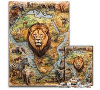 Puzzles pour Adultes 1000 pièces, Puzzle en Bois, Monde Animal Africain, Casse-tête, Cadeaux d'anniversaire Uniques pour Les 14 Ans et Plus, 50x75cm
