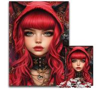 Puzzles pour Adultes 1000 pièces, Puzzle en Bois, Motif Fille et Chat, pour décoration d'intérieur, Cadeaux, Jouet Familial Stimulant, idéal pour Les soirées Jeux, 50x75cm