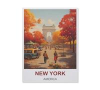 Puzzles pour Adultes 1000 Pièces Puzzle en Bois,New York Amérique,Impossible Puzzle Brain Challenge , Convient pour La Décoration De La Maison(75x50cm)-B5