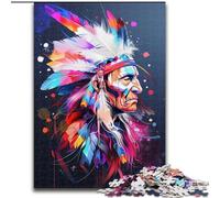 Puzzles pour Adultes 1000 pièces, Puzzle en Bois représentant Les Indiens d'Amérique, Design Complexe pour Adolescents, décoration DIY et Divertissement Stimulant pour Le Cerveau 1000 pièces(50x75cm)