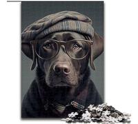 Puzzles pour Adultes 1000 pièces, Puzzle en Bois représentant Un Chien Hipster habillé, Jouet éducatif, intellectuel, décompressant, Amusant, Jeu Familial, 1000 pièces(50x75cm)