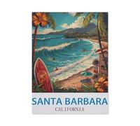 Puzzles pour Adultes 1000 Pièces Puzzle en Bois，Santa Barbara, Californie,Impossible Puzzle Brain Challenge ， Convient pour La Décoration De La Maison（75x50cm）-O41