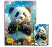 Puzzles pour Adultes 1000 pièces, Puzzle en Carton, Motif Pissenlit et Panda, idéal pour Une soirée de Jeux en Famille, décoration à Faire soi-même, 26x38cm