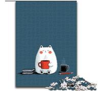 Puzzles pour Adultes,1000 pièces,Puzzle en Carton représentant Un Chat du Ciel Nocturne Un Casse-tête Stimulant pour Les Adolescents Parfait pour la décoration intérieure ou comme Cadeau 26X38cm