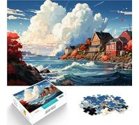 Puzzles pour Adultes 1000 pièces Puzzle Familial coloré de la côte est suédoise 26x38cm Améliorer l'amour Entre Les Couples pour Les Adolescents de 14 Ans et Plus