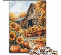 Puzzles pour Adultes 1000 pièces Puzzle Ferme Citrouille Tournesol Jouet éducatif intellectuel décompressant Convient aux Couples pour Et Âge 14 26x38cm