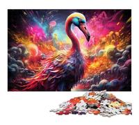 Puzzles pour Adultes 1000 pièces Puzzle Flamingo coloré Une œuvre d'art pour et Adolescent de 14 Ans et Plus 1000 pièces (75x50cm)