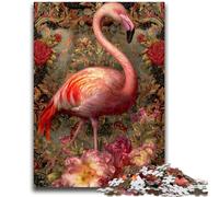 Puzzles pour Adultes 1000 pièces Puzzle Floral Flamingo Jouets Jeux éducatifs Soulagement du Stress Convient pour la décoration de Bureau 50x75cm
