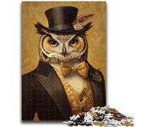 Puzzles pour Adultes 1000 pièces Puzzle Gentleman Hibou Soulagement du Stress Défi Difficile Améliorer l'amour Entre Les Couples 50x75cm