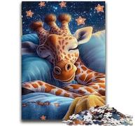 Puzzles pour Adultes 1000 pièces Puzzle Girafe endormie Jeu éducatif Familial Offrez des Cadeaux pour Toute la Famille à partir de 14 Ans 50x75cm