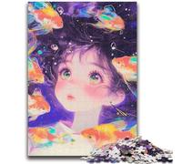 Puzzles pour Adultes 1000 pièces Puzzle Goldfish Boy 1000 pièces, Anti-Stress Staycation Kill Time Interaction Parent-Enfant 38x26cm