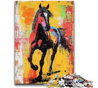 Puzzles pour Adultes 1000 pièces Puzzle Graffiti Cheval pour Les 14 Ans et Plus Jeux Amusants Activités Amusantes à la Maison, Cadeaux d'anniversaire, Cadeaux de Voyage 50x75cm