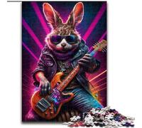 Puzzles pour Adultes 1000 pièces, Puzzle Guitare Lapin, Casse-tête éducatif, décoration Artistique pour la Maison et Le Bureau, 14 Ans et Plus (Taille : 50x75cm)