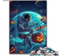 Puzzles pour Adultes 1000 pièces Puzzle Halloween Astronaute, pour et 14 Ans et Plus pour Jeu éducatif Défi Jouet Cadeau pour Les Anniversaires (Taille 26x38cm)