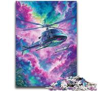 Puzzles pour Adultes 1000 pièces Puzzle Hélicoptère psychédélique Jeu éducatif Familial Offrez des Cadeaux pour Toute la Famille à partir de 14 Ans 50x75cm