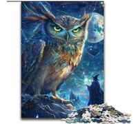 Puzzles pour Adultes 1000 pièces Puzzle Hibou la Nuit, Convient aux 14 Ans et Plus Décoration d'intérieur Offrez des Cadeaux pour Toute la Famille (Taille 50x75cm)